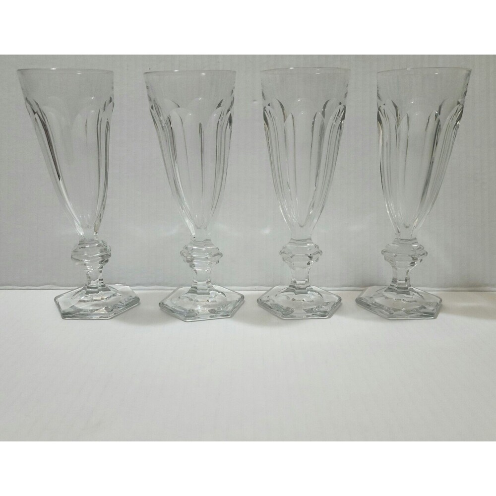 Vintage Heisey Crystal Ice Cream Clear Cone Holder Set of 4